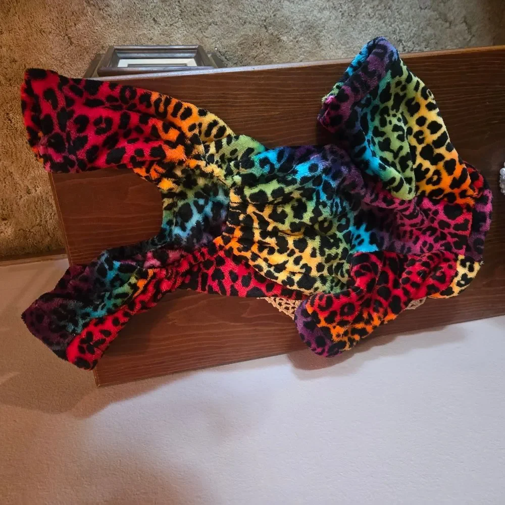 Colorful Leopard Print Girl Dog Pajamas